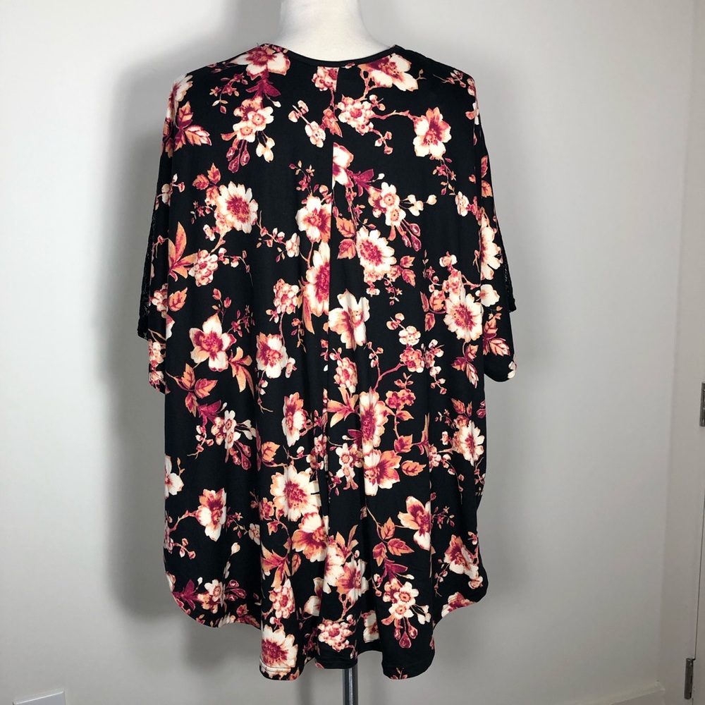 Sweet Rain NWT Black Floral and Lace Kimono Swimsuit Coverup - Picture 5 of 8